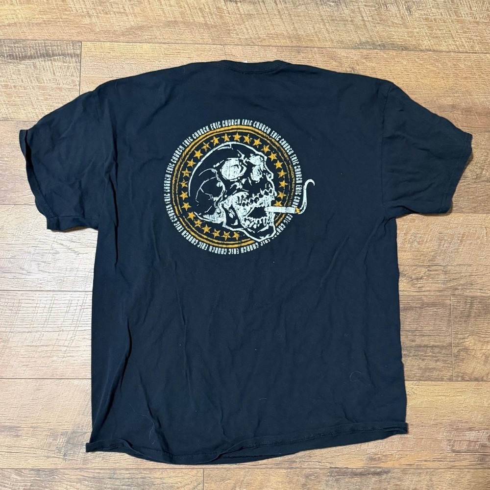 Eric Church Concert T-Shirt Mens XL Black Graphic Skull Country Rock Tour Tee